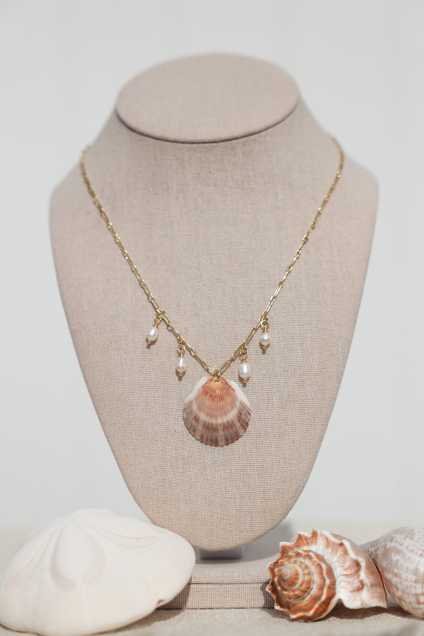 Scalloped shell necklace