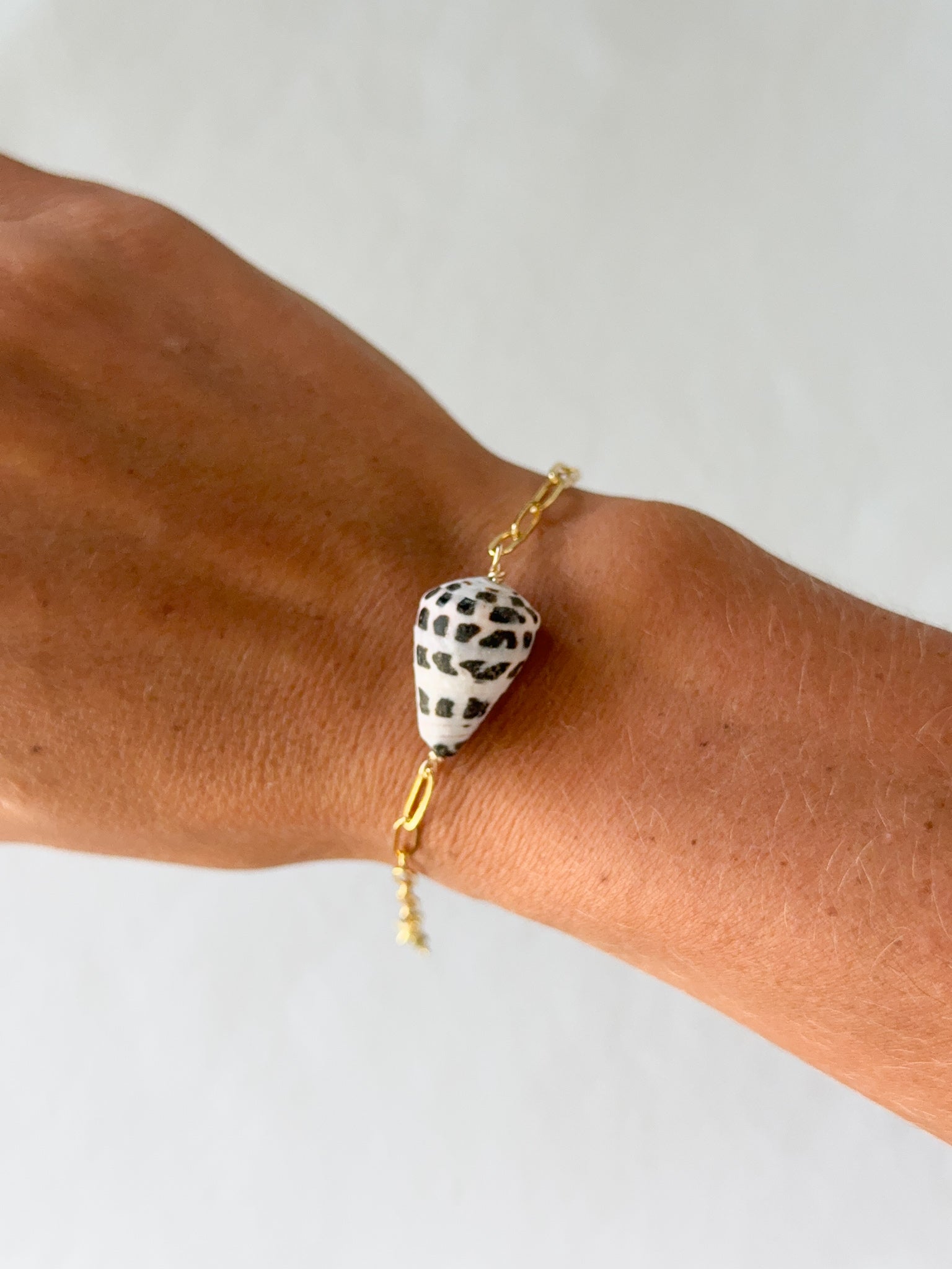 Hebrew cone shell bracelet