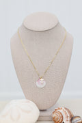 Scalloped shell charm necklace