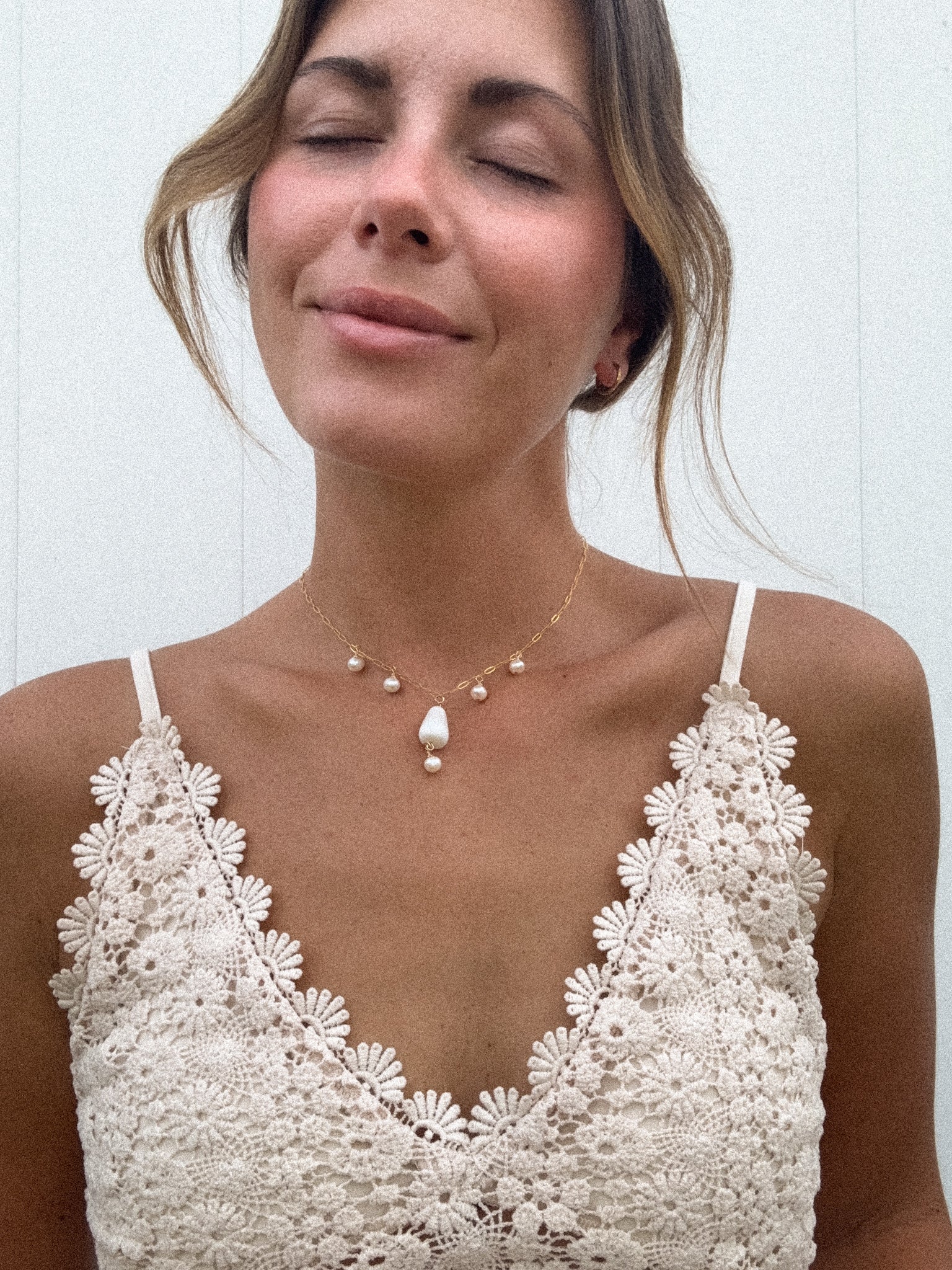 Cone shell charm necklace