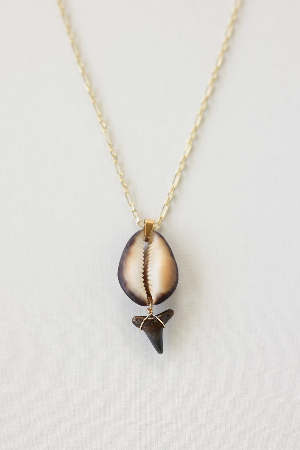 Cowrie+shark tooth necklace