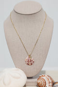 Scalloped cross charm necklace