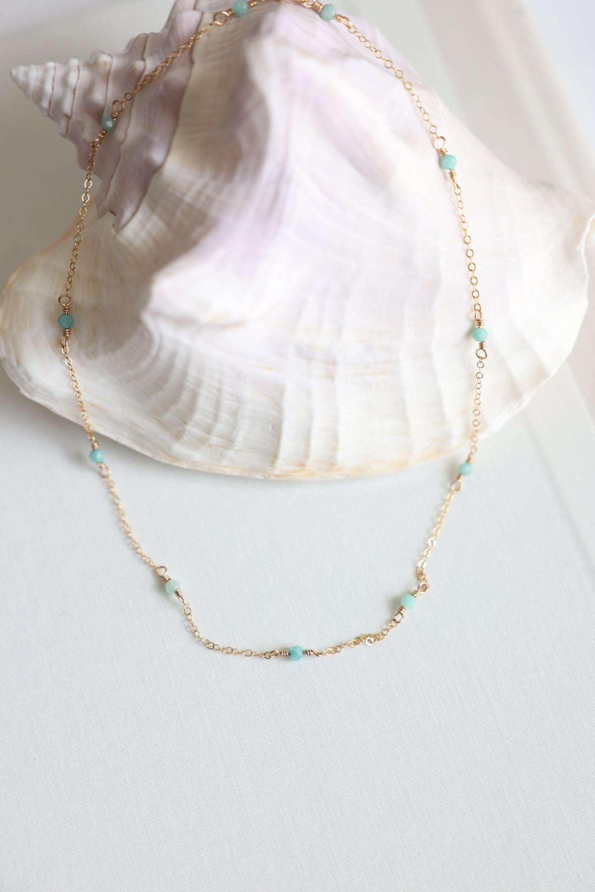 Isla Necklace in seafoam aqua
