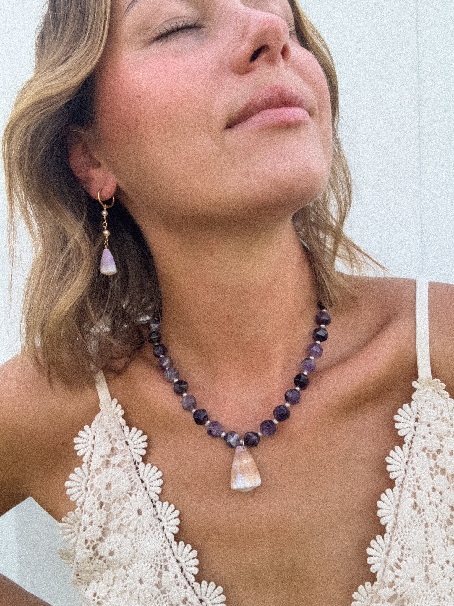 Beaded shell necklace