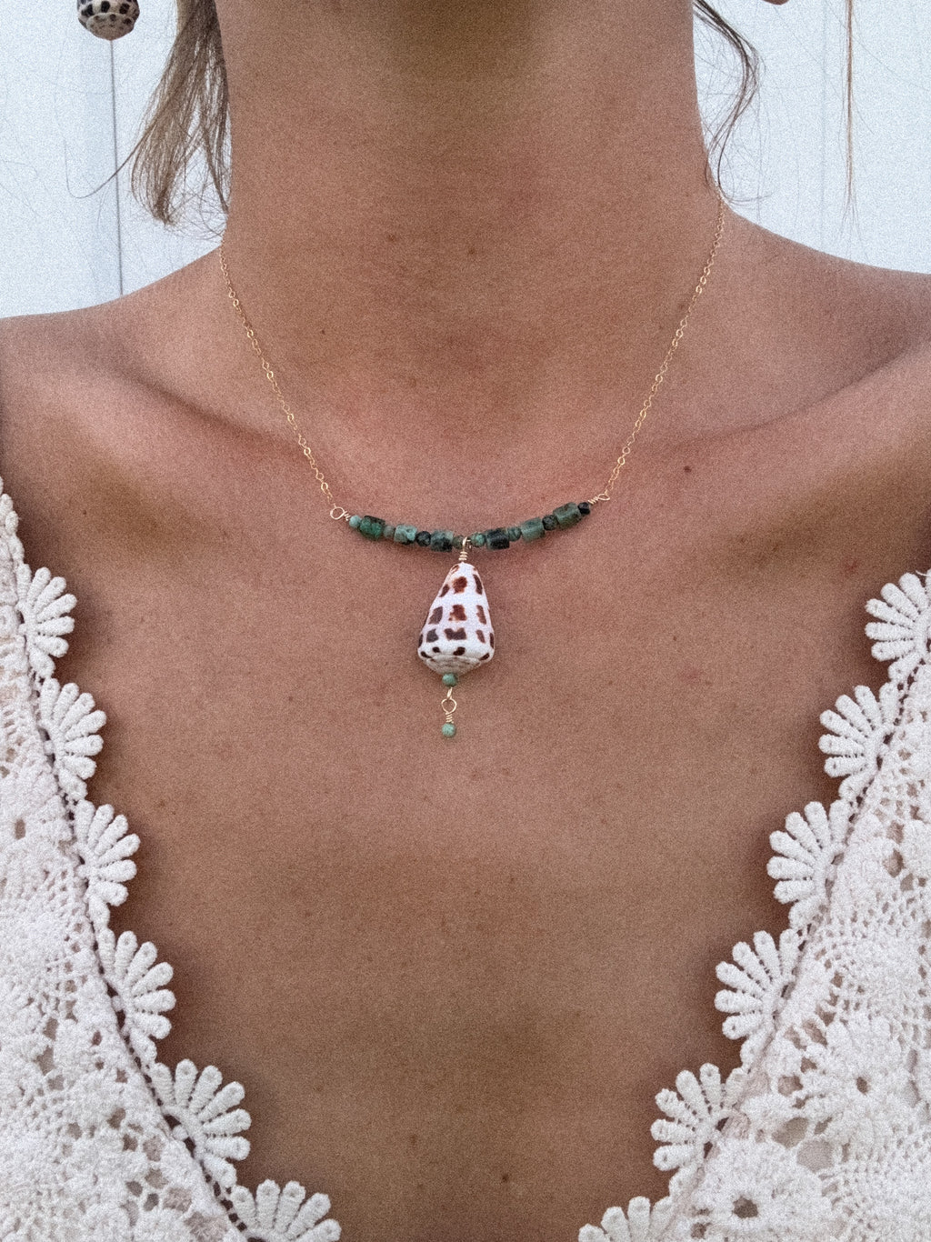 Hebrew cone shell necklace