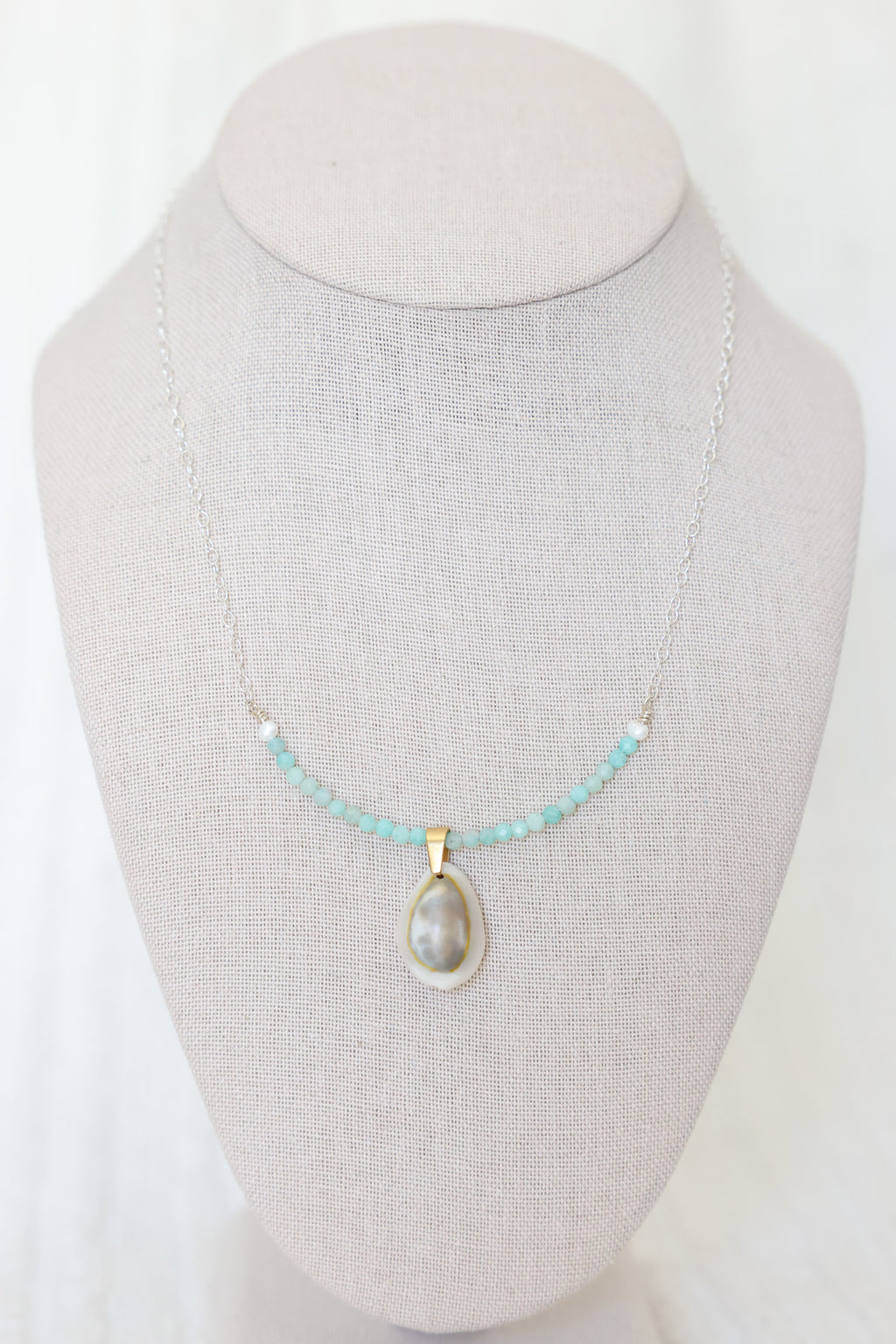 Oceana Necklace in seafoam aqua