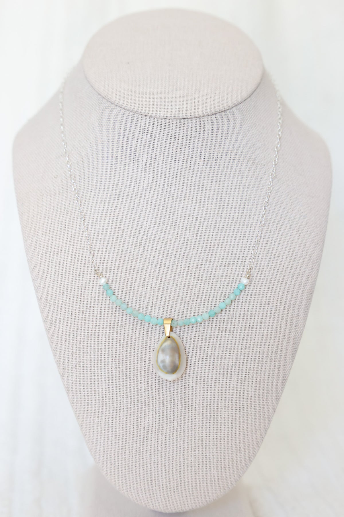Oceana Necklace in seafoam aqua