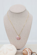 Scalloped cross charm necklace