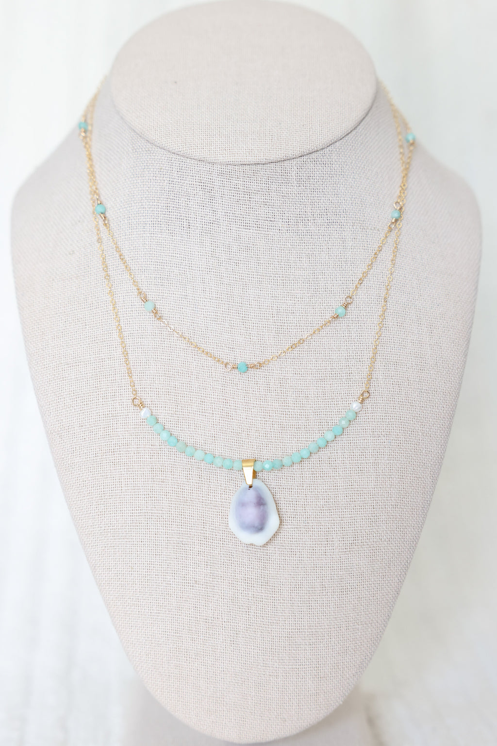 Oceana Necklace in seafoam aqua