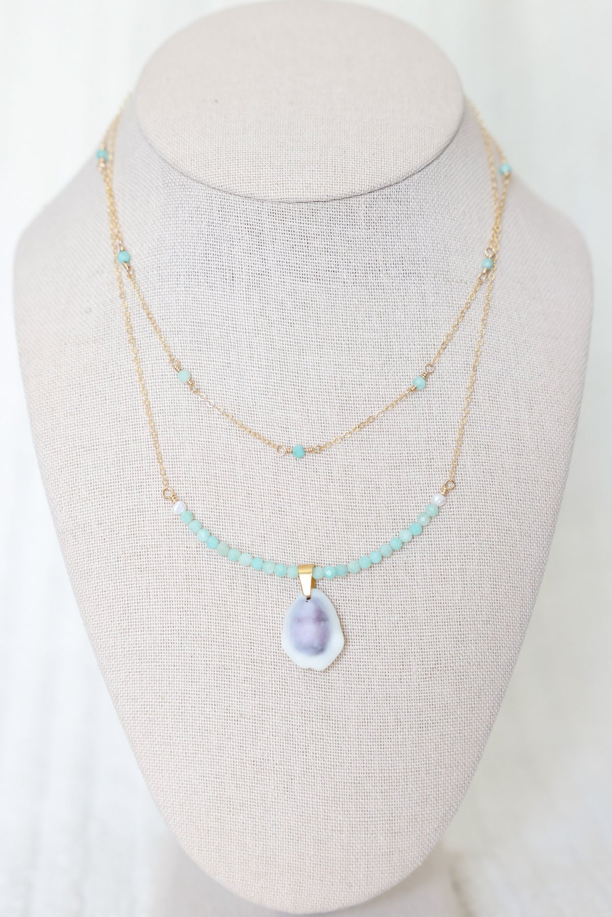 Oceana Necklace in seafoam aqua