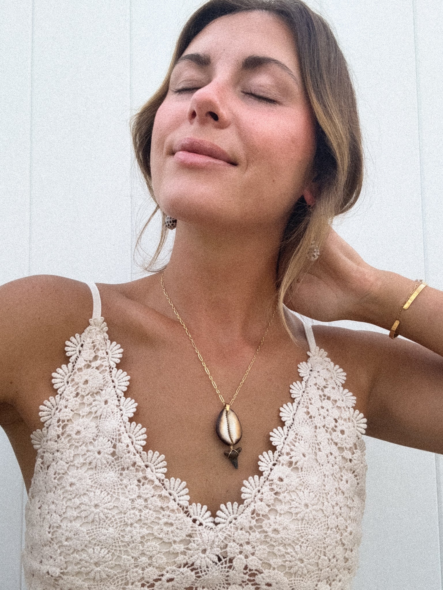 Cowrie+shark tooth necklace