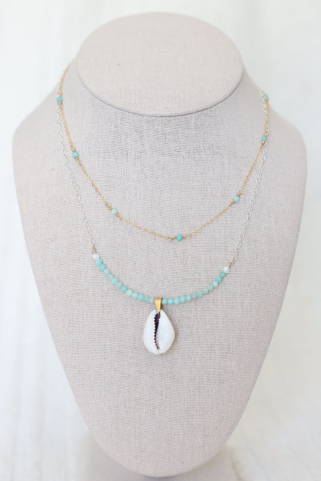 Isla Necklace in seafoam aqua