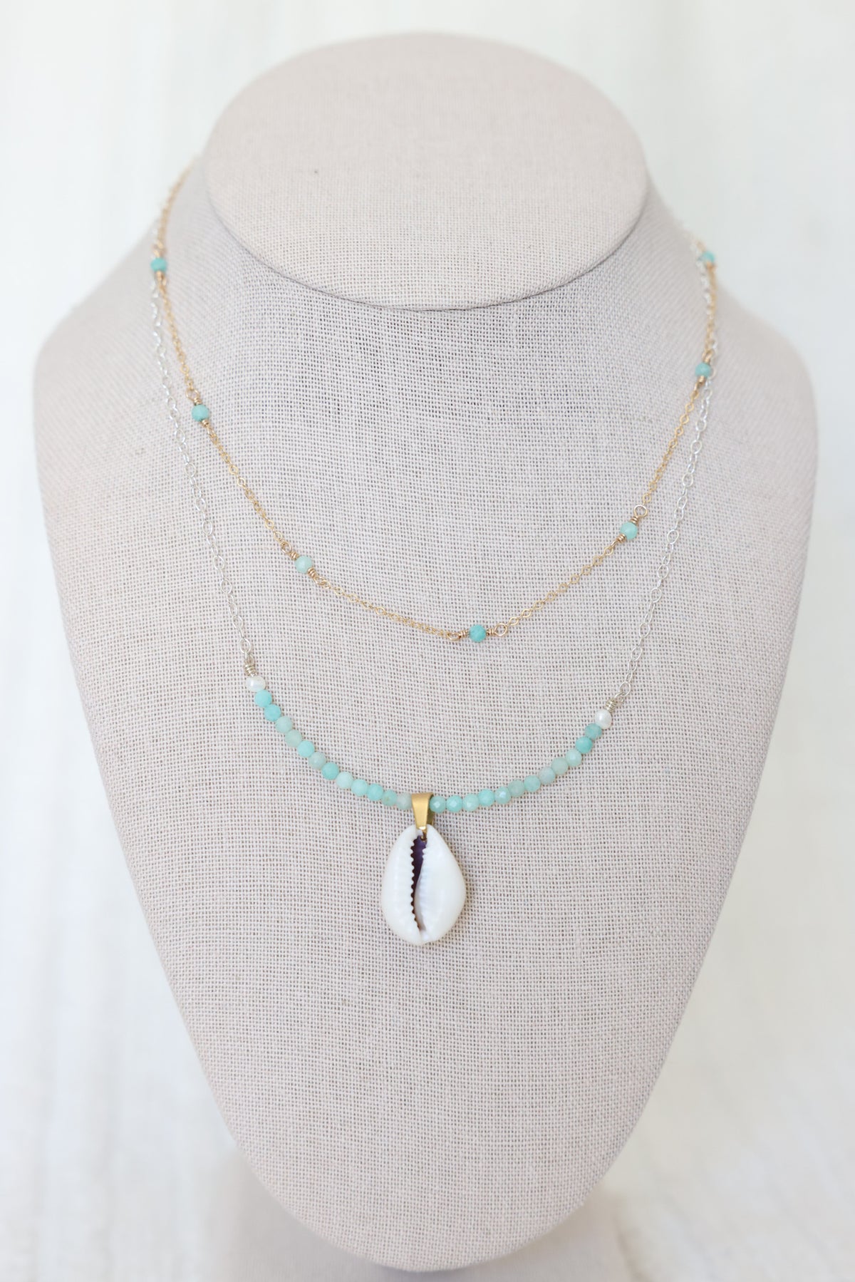 Isla Necklace in seafoam aqua