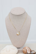 Clam shell charm necklace