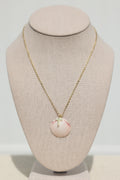 Scalloped cross charm necklace
