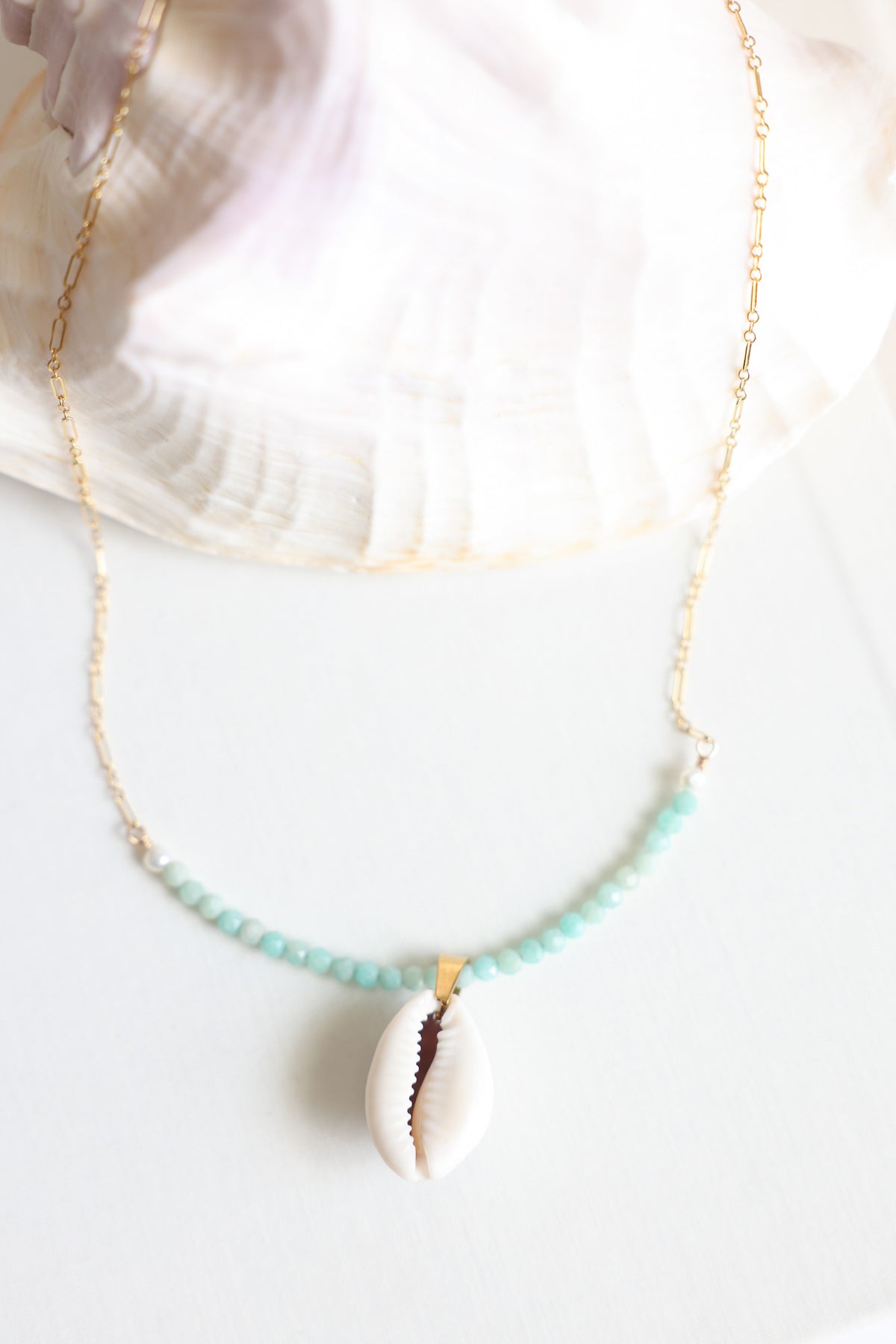 Oceana Necklace in seafoam aqua