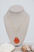 Scalloped shell necklace