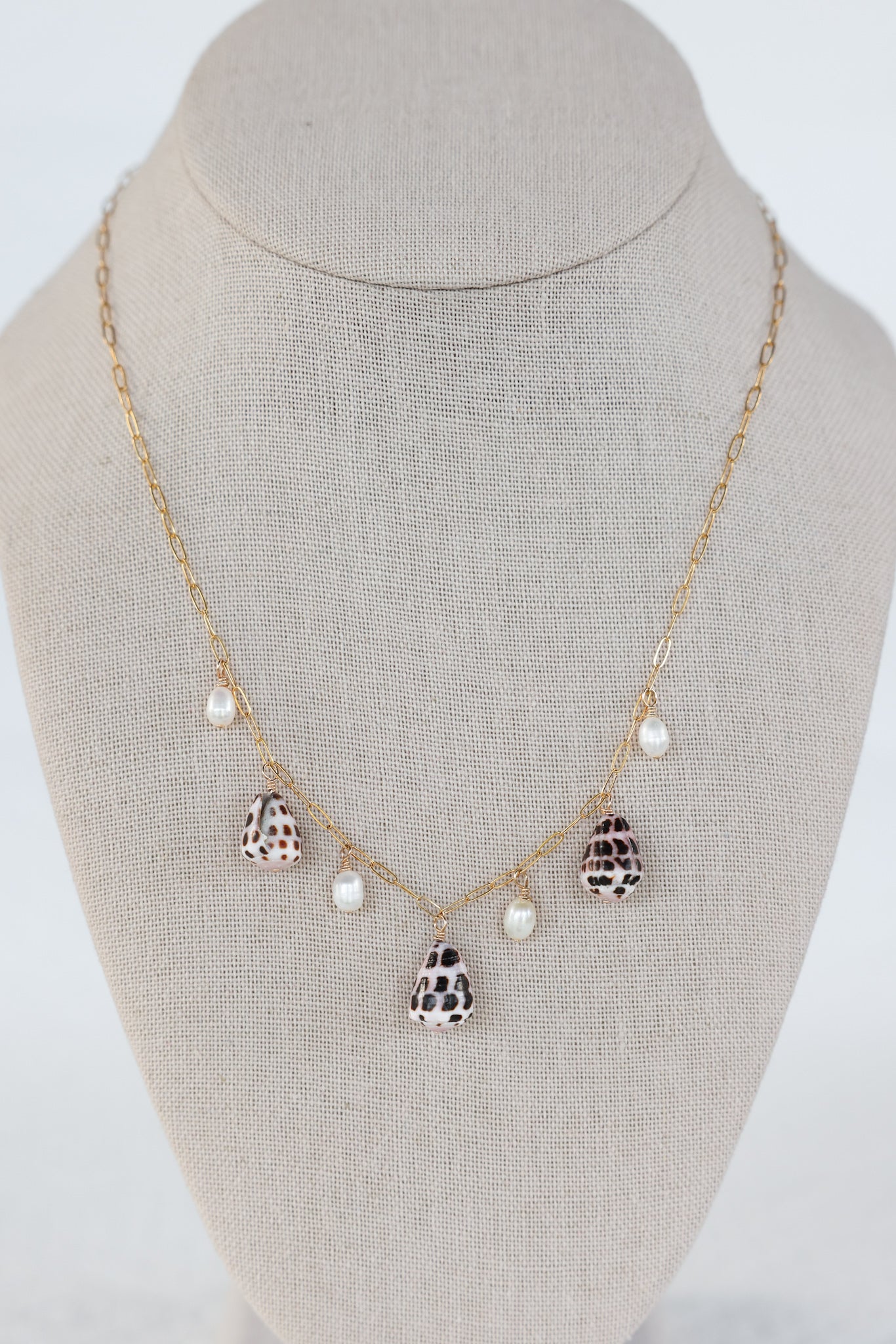 Cone shell charm necklace