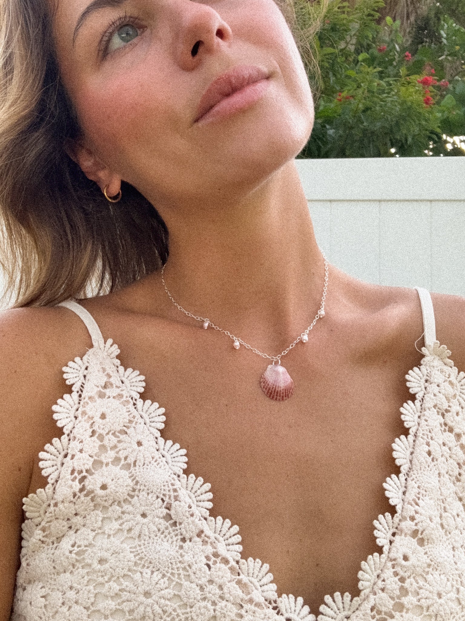 Shell+pearl necklace