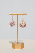 Calico scallop seashell earrings