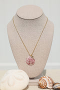 Scalloped cross charm necklace
