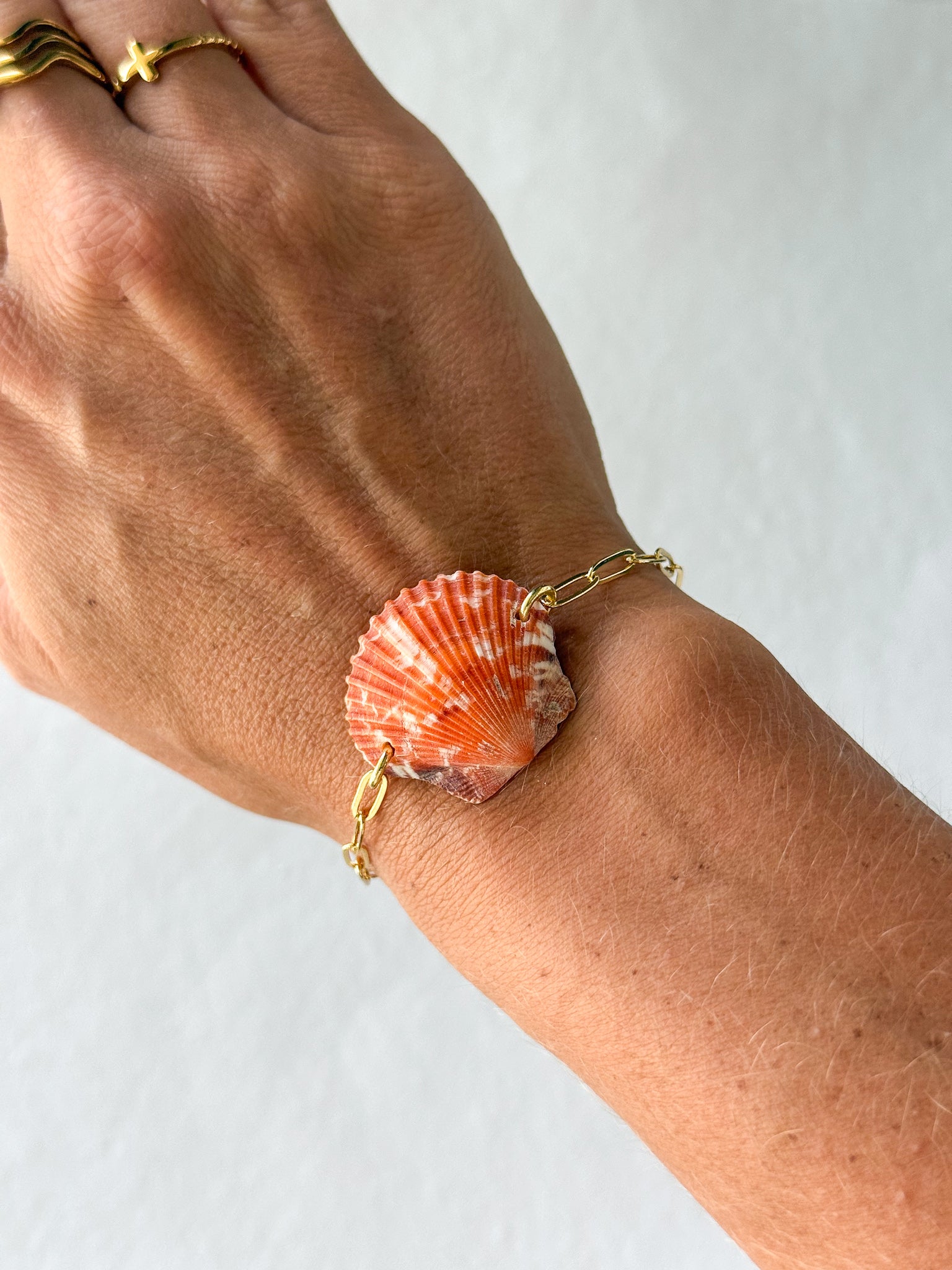 Orange shell bracelet