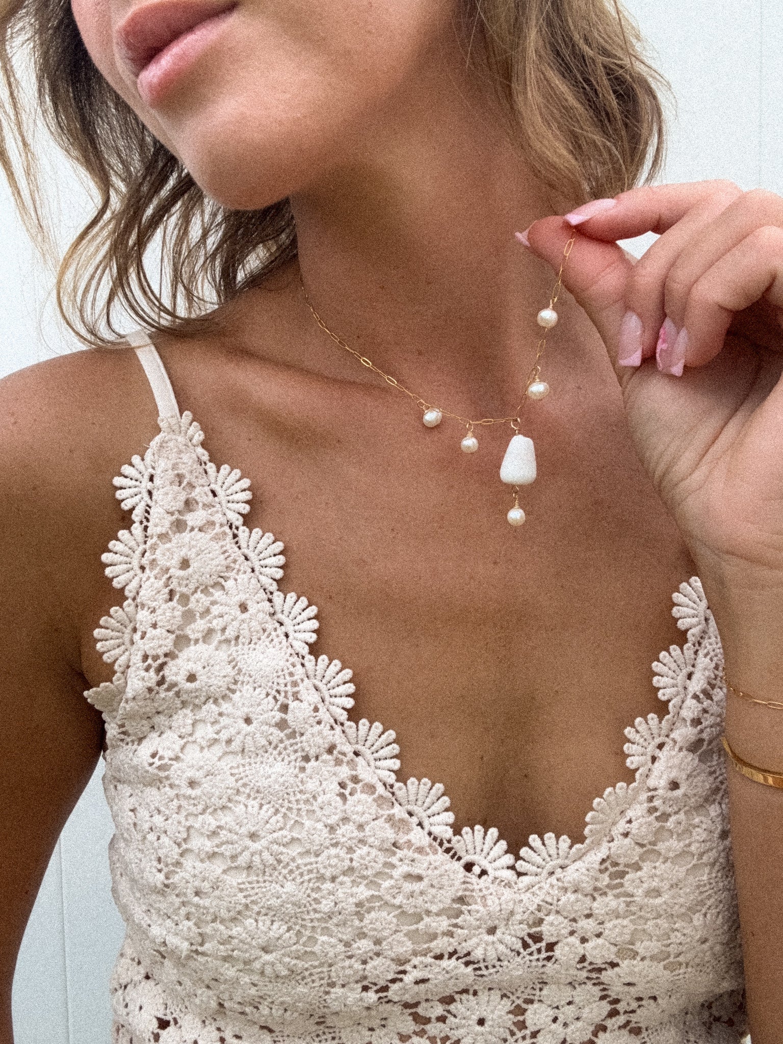 Cone shell charm necklace