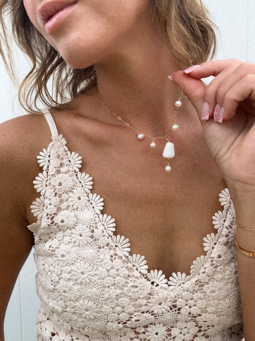 Cone shell charm necklace