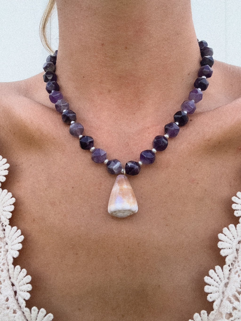 Beaded shell necklace