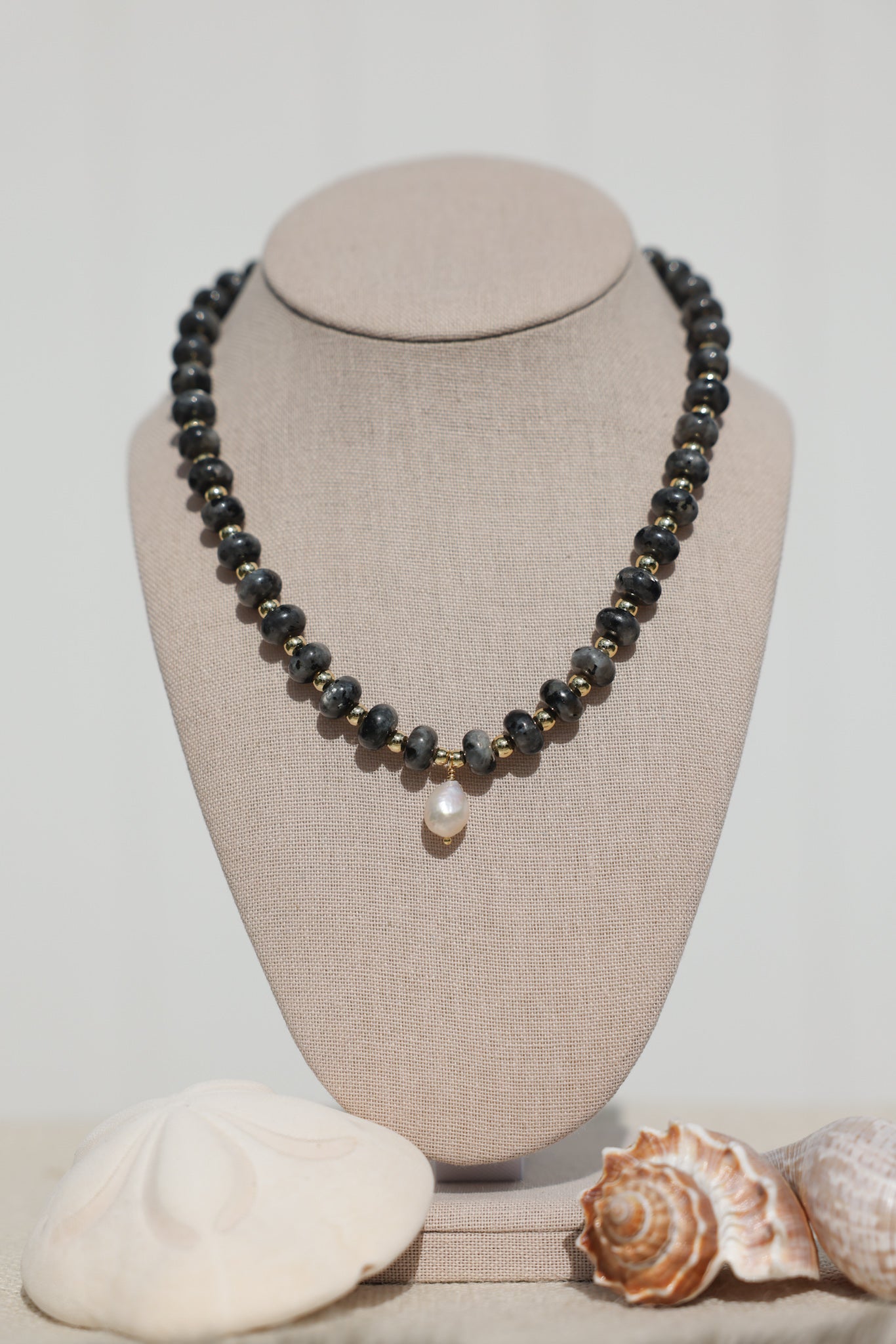 Beaded pearl necklace