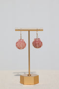 Calico scallop seashell earrings
