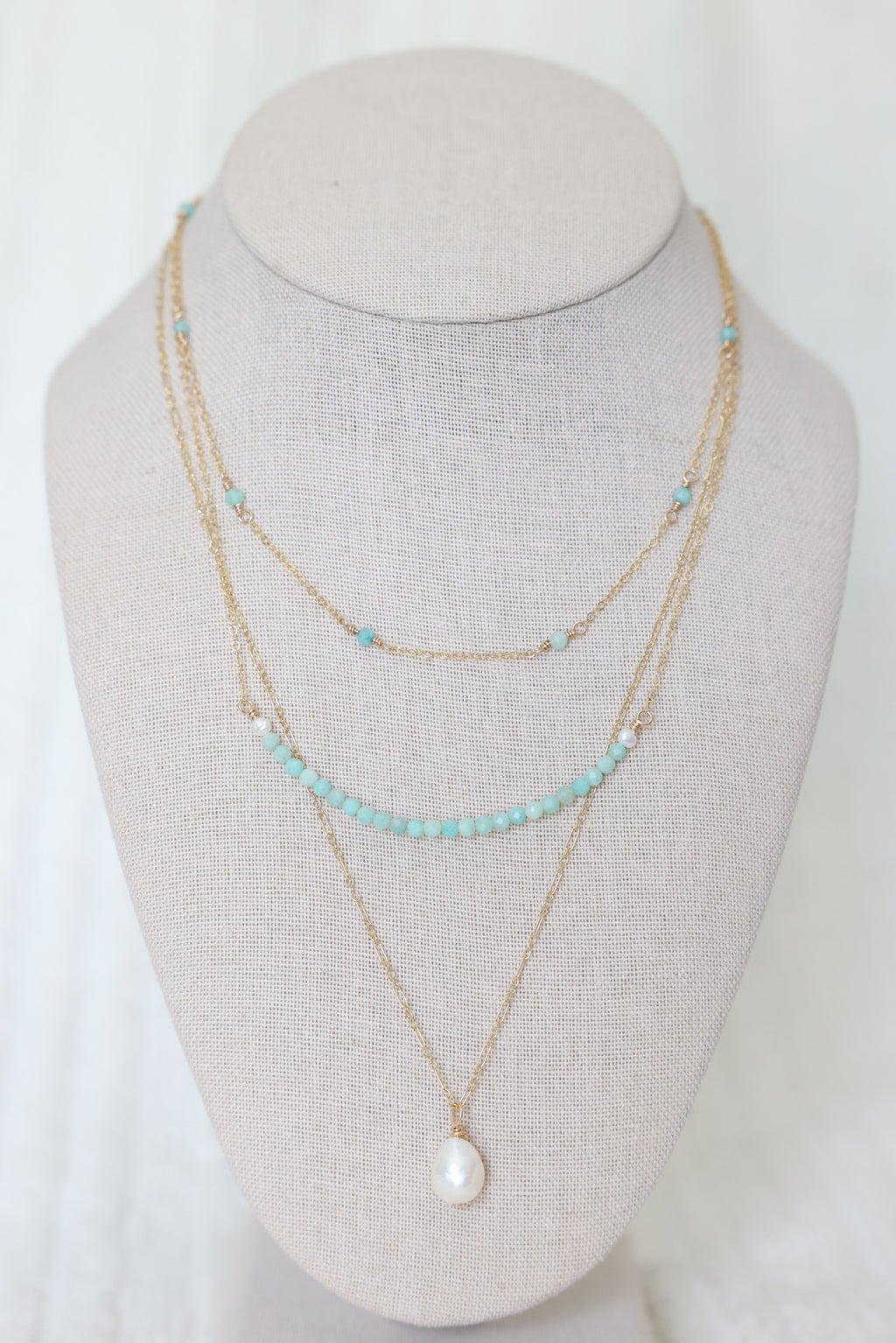 Oceana Necklace in seafoam aqua