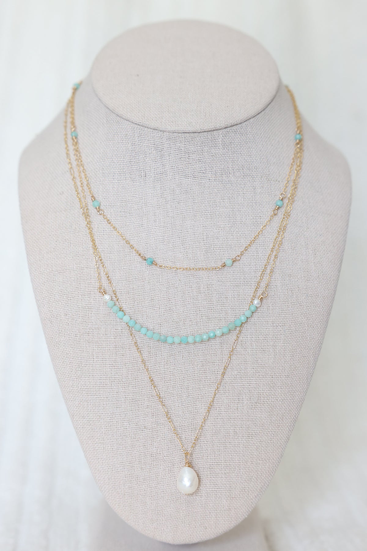 Oceana Necklace in seafoam aqua