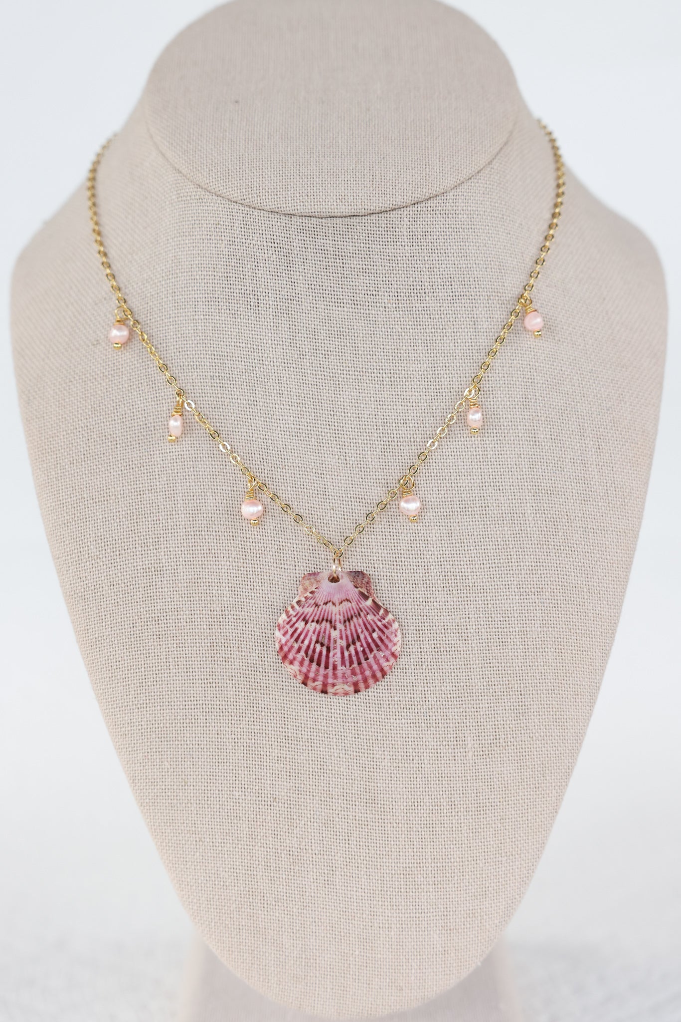 Scalloped shell necklace
