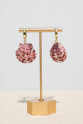 Calico scallop shell earrings