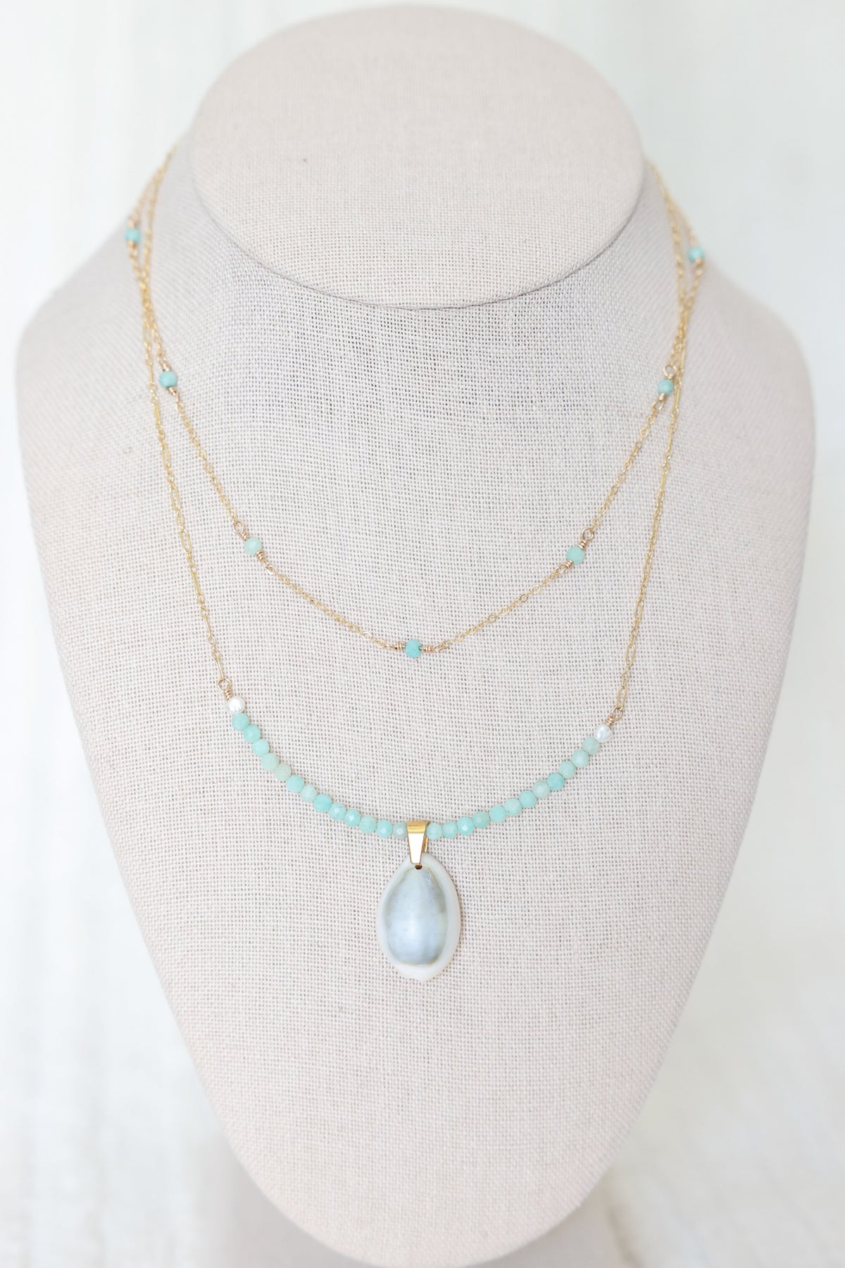 Oceana Necklace in seafoam aqua