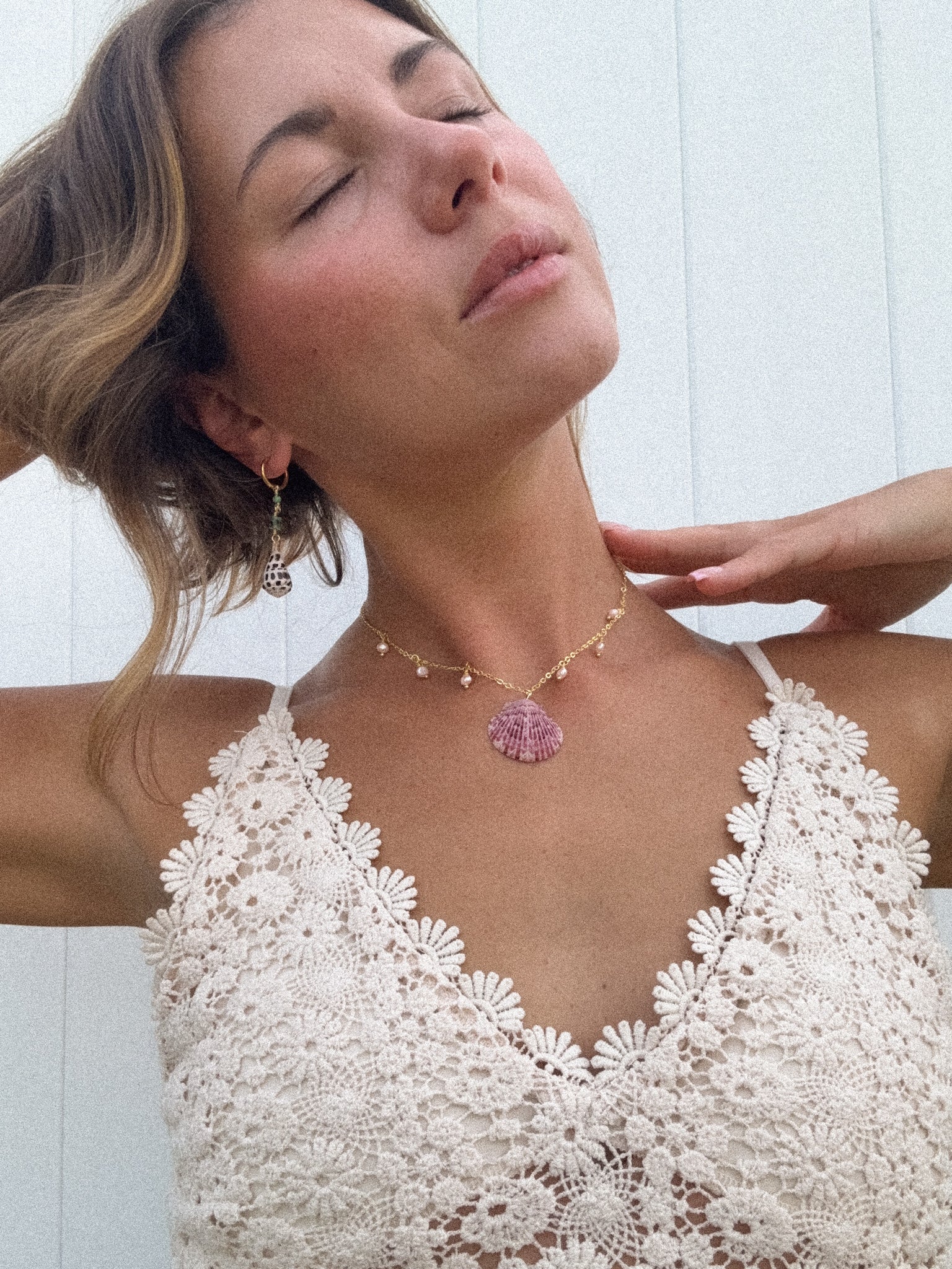Scalloped shell necklace