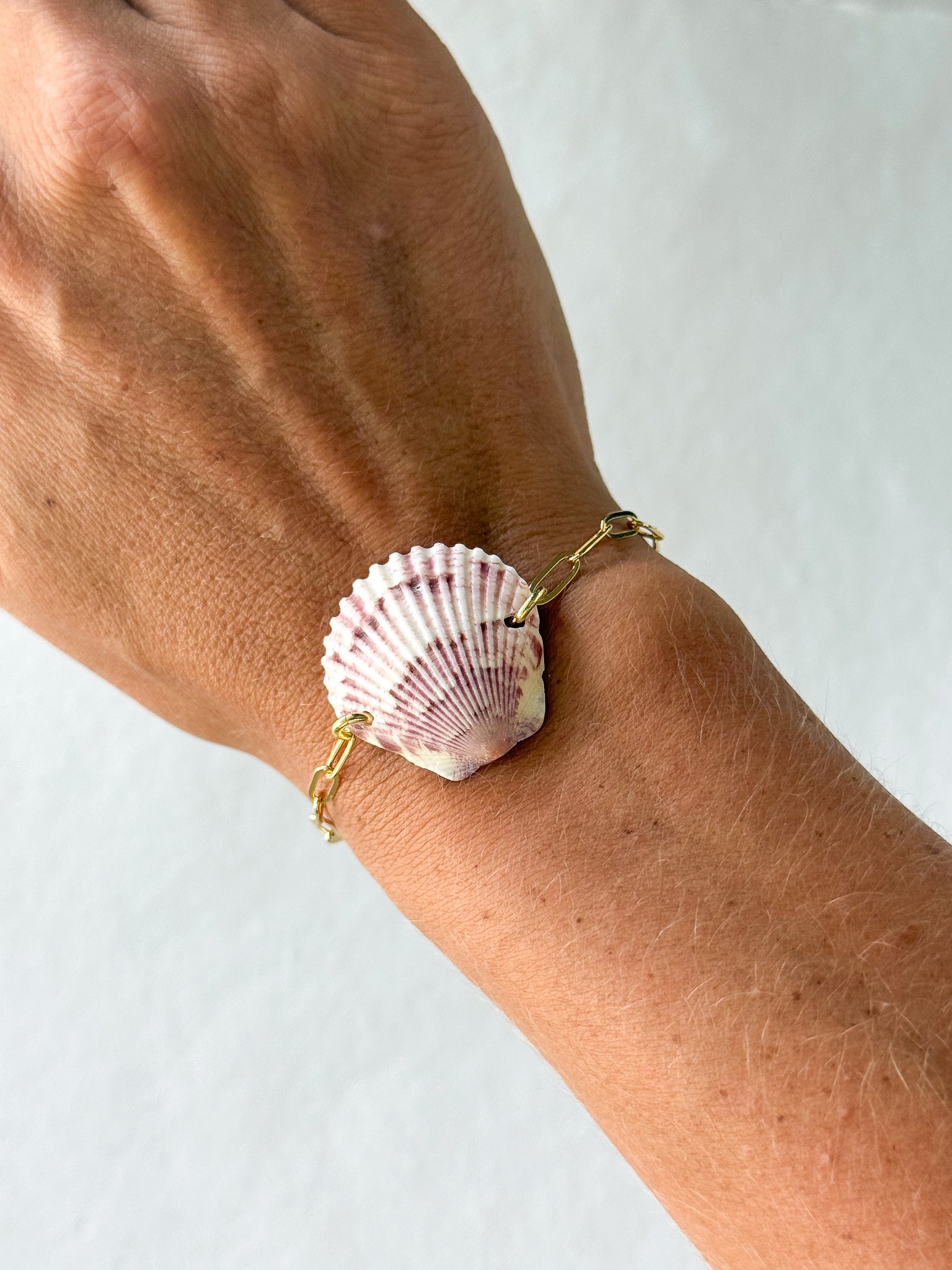 Scalloped shell bracelet